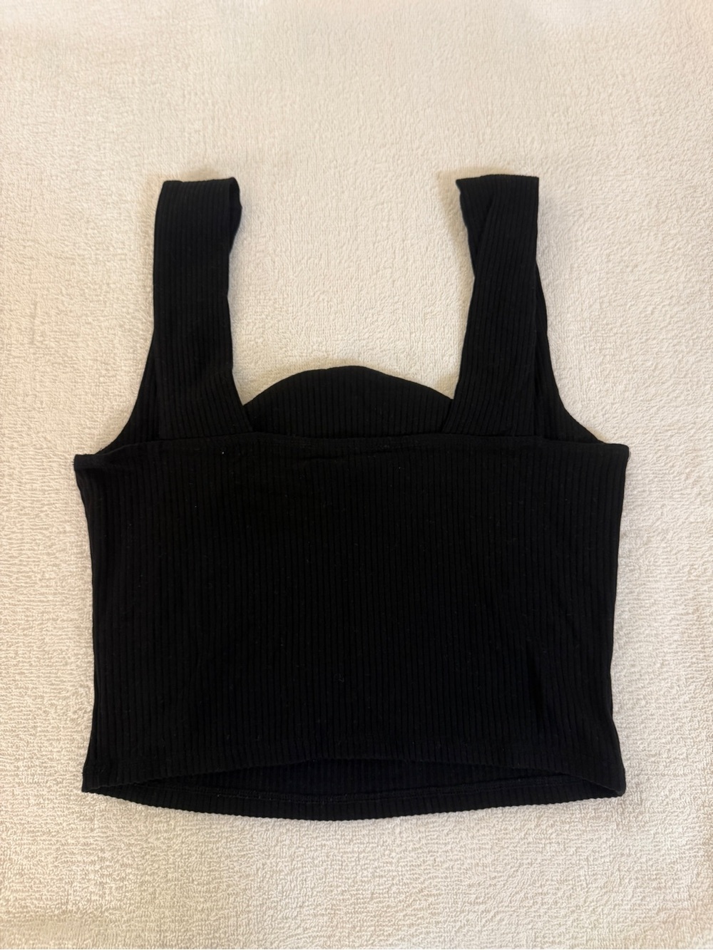 Reformation Black Ribbed Crop Tank - Picture 3 of 5